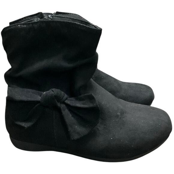 Wonder Nation Girl’s Elegant Slouch Black Ankle Booties with Bow Size 10 NEW - Picture 3 of 8